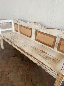 Antique Hungarian Bench - very old paint.