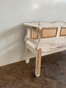 Antique Hungarian Bench - very old paint.