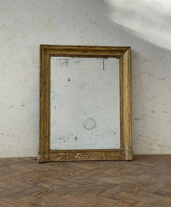 Simple French Overmantle Mirror - Old Paint