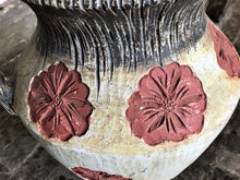 Load image into Gallery viewer, Large Painted Terracotta Urn with Flower Details
