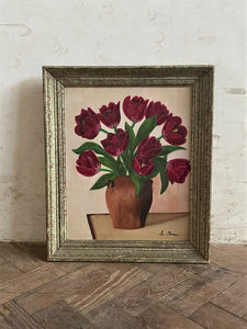 Tulips: French Oil on Canvas