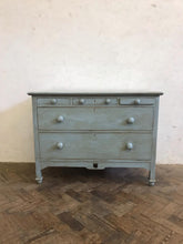 Load image into Gallery viewer, Petite Blue Painted Chest 1920s
