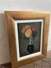 Load image into Gallery viewer, Roses in a Vase: French Oil on Canvas

