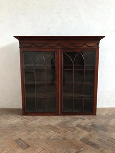 Victorian Arched Window Cabinet - removable pediment.