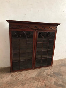 Victorian Arched Window Cabinet - removable pediment.