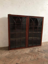Load image into Gallery viewer, Victorian Arched Window Cabinet - removable pediment.
