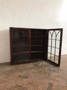 Victorian Arched Window Cabinet - removable pediment.