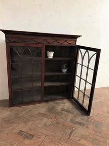 Victorian Arched Window Cabinet - removable pediment.