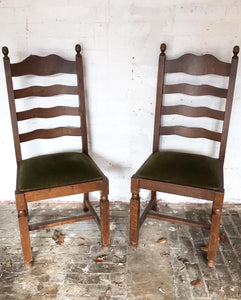 Set of Six Wavy Back Vintage Chairs