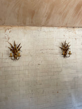 Load image into Gallery viewer, 70s Italian Wheat Sheaf Vintage Wall Sconces - rewired
