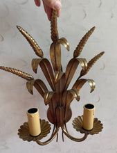 Load image into Gallery viewer, 70s Italian Wheat Sheaf Vintage Wall Sconces - rewired
