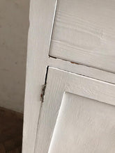 Load image into Gallery viewer, White 1940s Wooden Dresser -sliding glass doors
