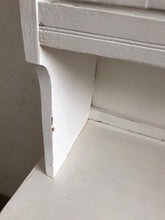 Load image into Gallery viewer, White 1940s Wooden Dresser -sliding glass doors
