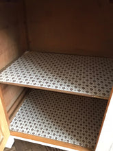 Load image into Gallery viewer, White 1940s Wooden Dresser -sliding glass doors
