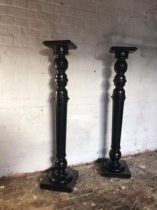 Pair of Ebonised Wooden Pedestals