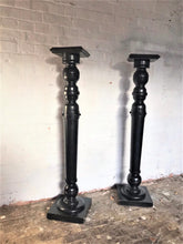 Load image into Gallery viewer, Pair of Ebonised Wooden Pedestals
