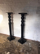 Load image into Gallery viewer, Pair of Ebonised Wooden Pedestals
