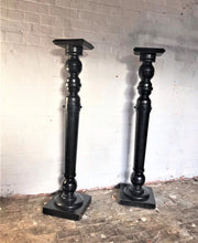 Load image into Gallery viewer, Pair of Ebonised Wooden Pedestals
