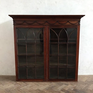 Victorian Arched Window Cabinet - removable pediment.