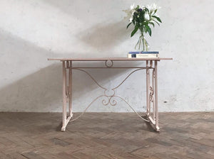 1930s Pink Glass Topped Table