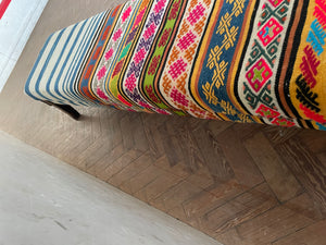 Long Striped Kilim Ottoman